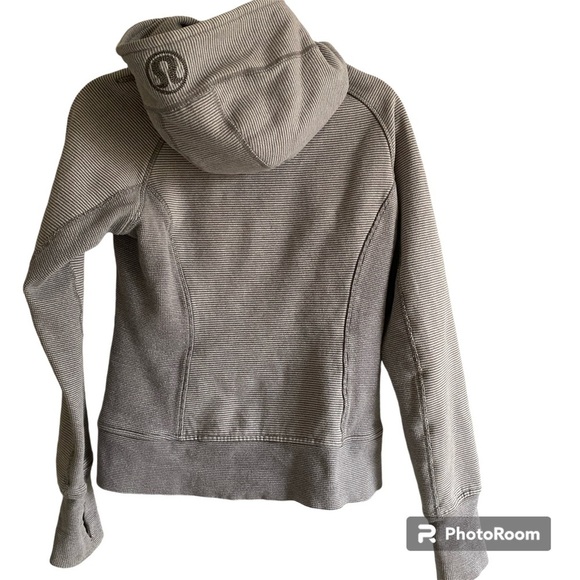 LULULEMON Scuba Hoodie* Microstripe Sidewalk / Silver Size 4-6 - Picture 4 of 10